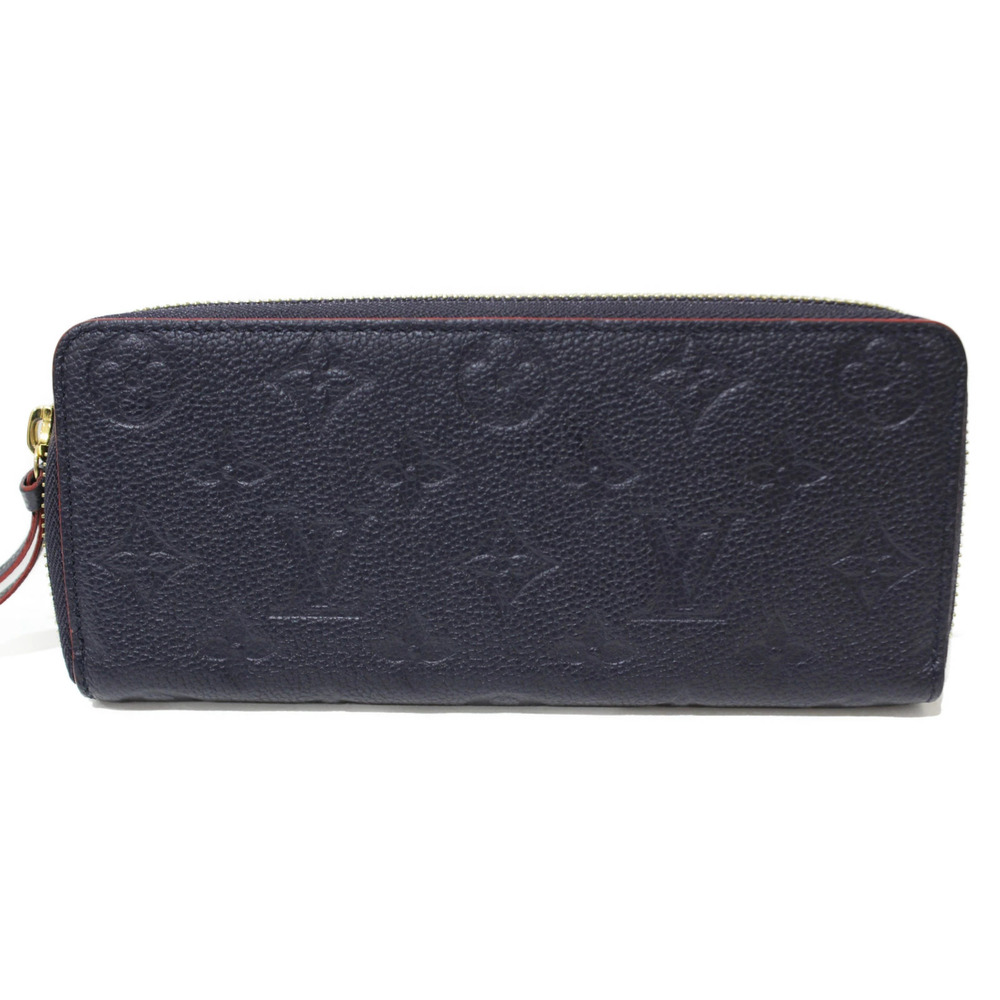 LOUIS VUITTON Portefeuille Clemence Empreinte Navy Blue Leather Long Wallet